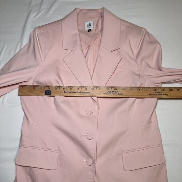 CAbi Womens Size 10 Grace Pink Blazer Mid Length Structured 3 Button Jacket NWOT - Picture 4 of 16